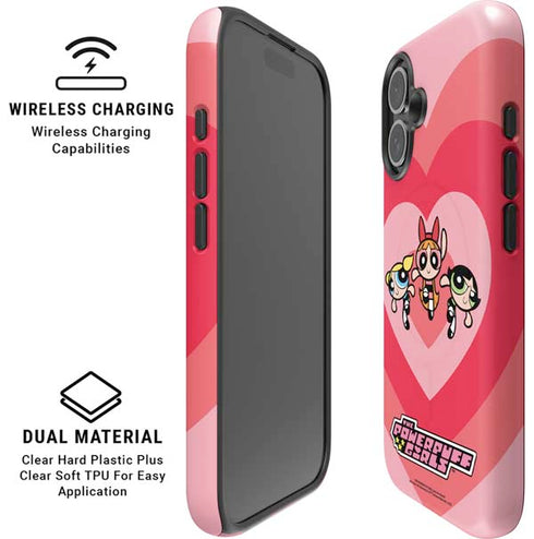 Cartoon Network Powerpuff Girls Hearts iPhone 16 Plus Magsafe Impact Case